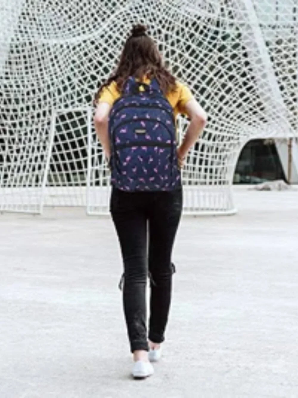 Flamingo -Navy & Pink Backpack/ Laptop Bag / School Bag- Multi-Compartment - NWT